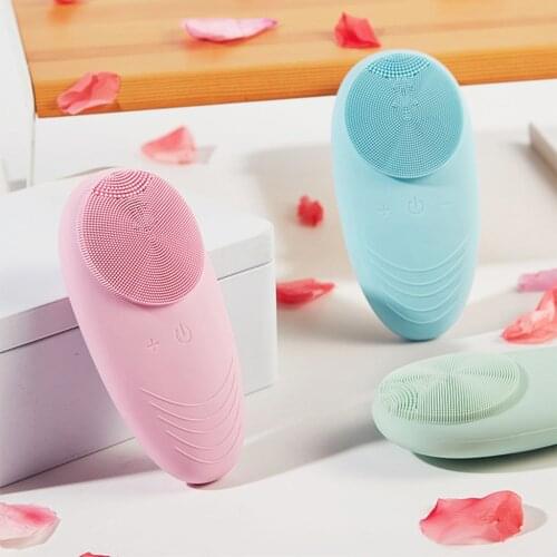 Sonic Face Cleansing Brush Rechargeable 5 Speed Vibrating Waterproof Silicone Face Scrubber for Deep Cleaning Exfoliating
