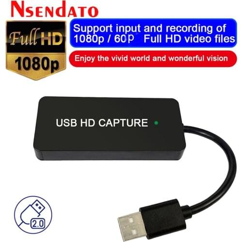 USB2.0 HD 1080P 60p Video Capture HD to USB 2.0 Video Capture Card Game Record Broadcast Box for Mac OS Windows Live Stream