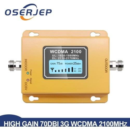 70db 3g 2100 Repeater cell phone Signal 2100MHz repeater Mobile 2100 MHz Signal Booster Amplifier LCD Mini 3G LTE WCDMA UMTS