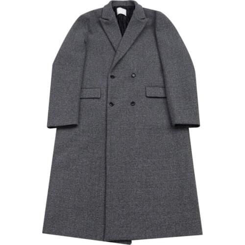 Korean 2021 winter new casual loose double button quilted lined coat suit collar wool coat large size coat