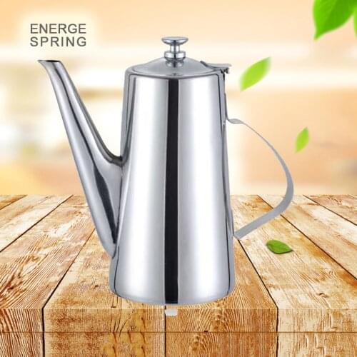 1.5L/2L Stainless Steel Cold Kettle For Hotel Restaurant Long Mouth Soup Pot Home Brewing Tea Pot Juice Jug Cold Water Bottle