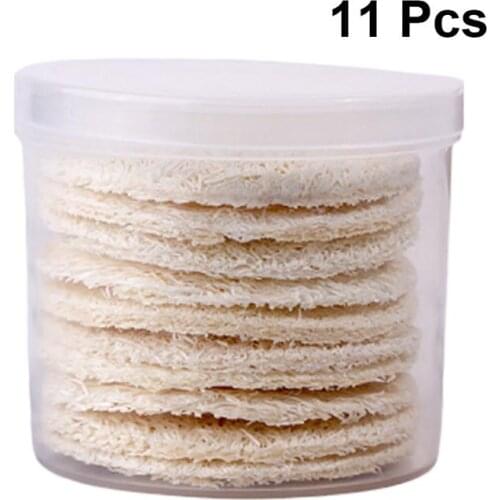 11Pcs Loofah Pads Exfoliating Scrubbing Sponges Makeup Remover Reusable Soft Facial and Skin Care Wash Pads