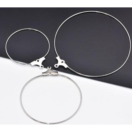 Hot 20pcs 30mm 40mm Round With Hanging Big Hoop Earring For Women Classice Diy Earrings Jewelry Making Accessories