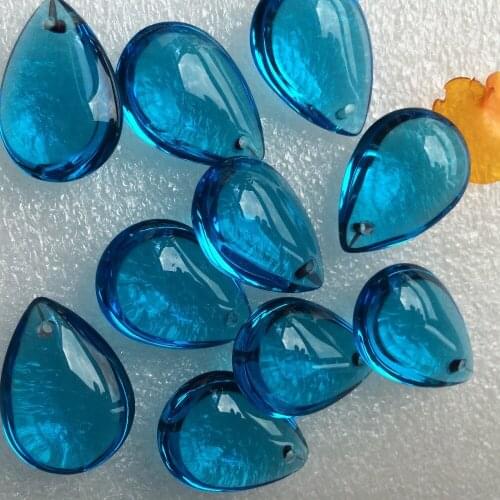 30pcs 16*22mm Curtains Partitions Entrance Loose Bead Chandelier Sparkle Crystal Smooth Prisms Hanging Drop Pendants+free rings