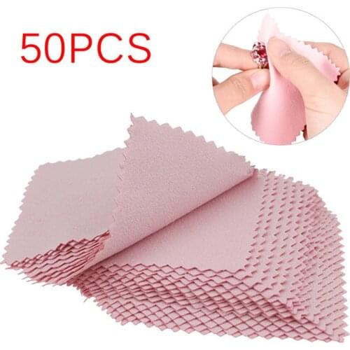 50pcs/Pack Polish Cleaning Polishing Cloth With Package Cleaning Cloth Wiping Cloth Of Jewelry