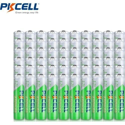 PKCELL 60PC 1.2V 850mah AAA rechargeable NIMH batteries AAA 3a precharge Batteries with 15PC battery box for AA/AAA batteries