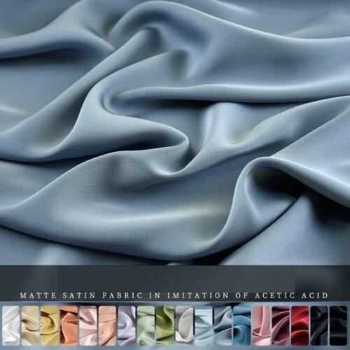 Mattee Satin Fabric Imitation Acetic Acid Polyester Fabrics DIY Sewing Dress Lining Background Cloth tissus au mètre 50X150cm