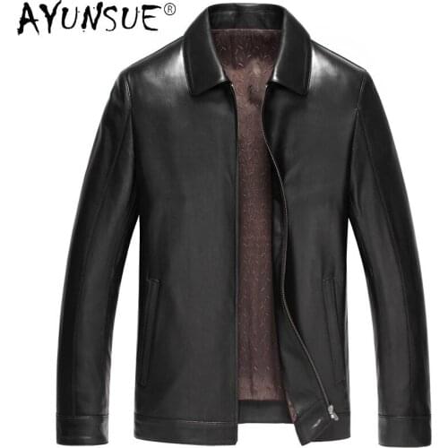 AYUNSUE Geniune Leather Jacket Mens Clothing Real Sheepskin Leather Jackets Male Autumn Mens Coats 5xl Jaqueta De Couro SQQ291