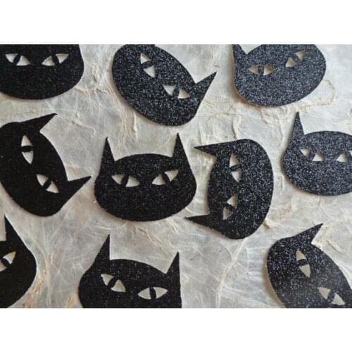 Glitter Black Cat halloween confettis birthday wedding table scatters bridal shower bachelorette party decorations cards