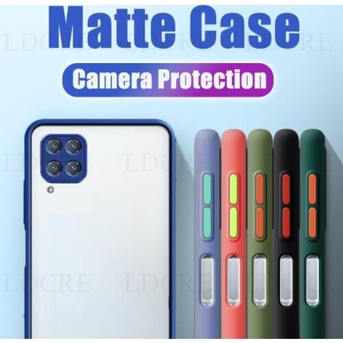 For Samsung Galaxy A22 Case Armor Simple Frame Matte Camera Protective Case For Samsung Galaxy A22 Cover For Galaxy M32 A32 A52