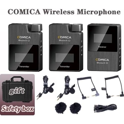 Comica BoomX-D D1/D2 Wireless Microphone Transmitter Kit Mini Microphone Receiver 2.4G Digital for Film movie interview