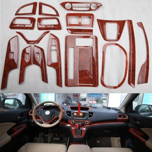 For Honda CRV 2012 2013 2014 2015 2016 Peach Wood Grain Car Interior Kit Cover Trim