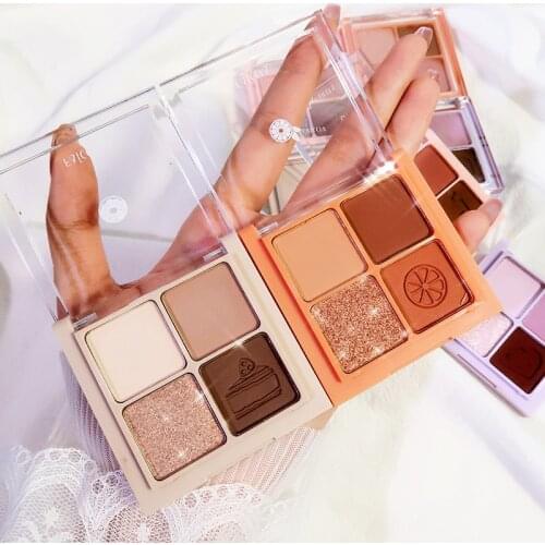 FAICCIA Four-color Eye Shadow Pearlescent Fine Flash Novice Students Daily Earth Color Eye Shadow Palette Ins Eyeshadow Palette
