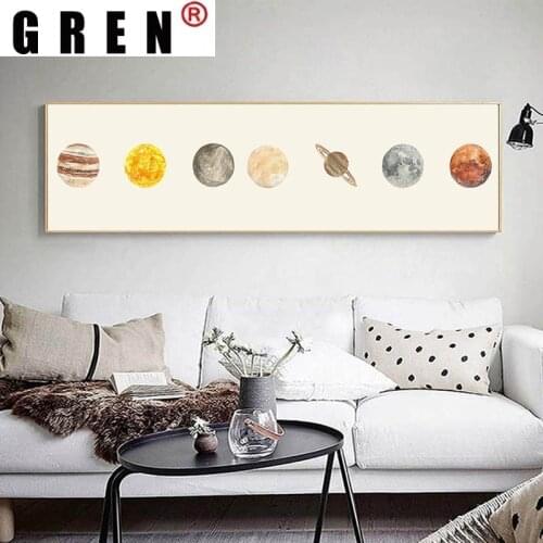 GREN Universe Space Planet Earth Moon Canvas Painting Wall Art Painting Print Poster Picture Bedroom Living Room Home Decoration