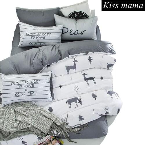 Pure Cotton 4 PCS Bedding Set King,Black and White Duvet Covers Set linens USA Russia Size,Contain Quilt Cover Sheet Pillowcase