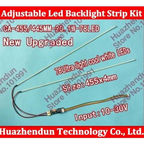 20pcs/lot 20.1'' 455mm Adjustable brightness led backlight strip kit,Update 20.1inch wide LCD CCFL to LED backlight