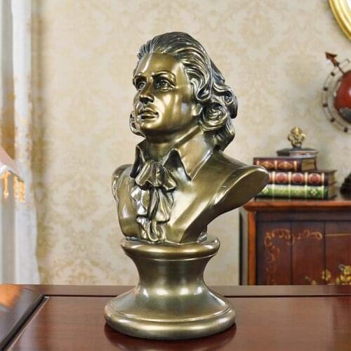 Creative character Home Furnishing European classical musician Beethoven portrait sculpture hall furnishings art study bookcase