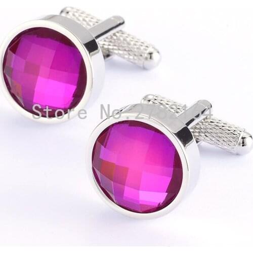 Round red gem cufflinks mens shirts cufflinks sleeve nail factory direct sale free shipping