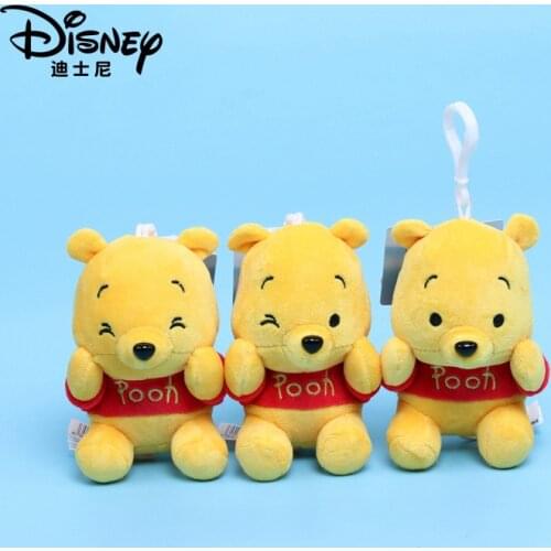 Disney Winnie the Pooh Cartooon Stuffed Animals Bears Doll Cute Childrens Plush Toys Kawaii Bag Pendant PP Cotton