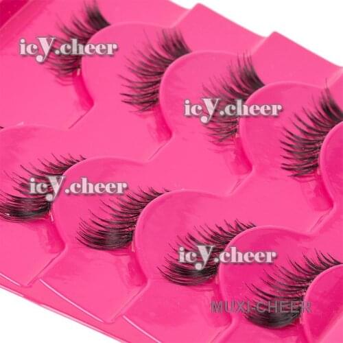 ICYCHEER Makeup 5 Pairs Half Eye Lashes Winged Mini Corner False Eyelashes Extension Set
