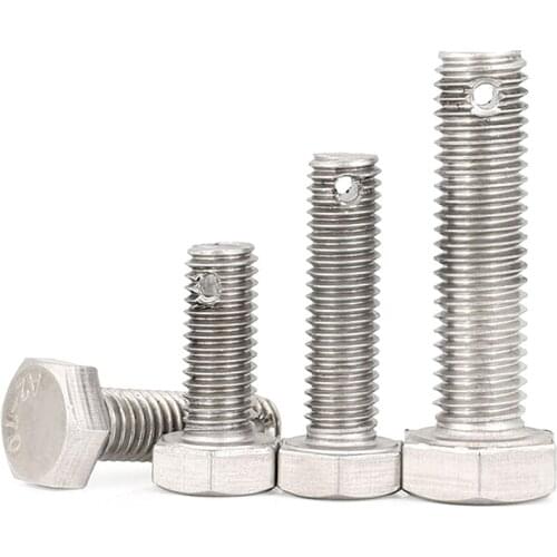 Stainless steel outer screw with hole at tail rod body drilling bolt M6-M16