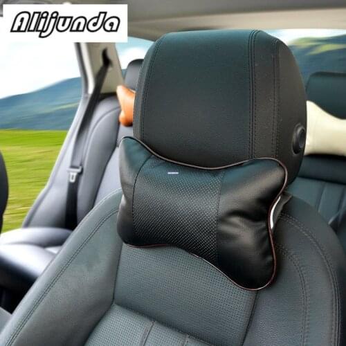 2pcs artificial leather neck headrest breathable car pillow for Peugeot 206 207 208 301 307 308 407 2008 3008 4008