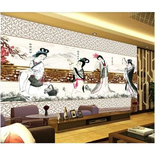 Custom photo 3d wallpaper Chinese Four Ancient Beauty background home decor 3d wall murals wallpaper for walls 3 d living room