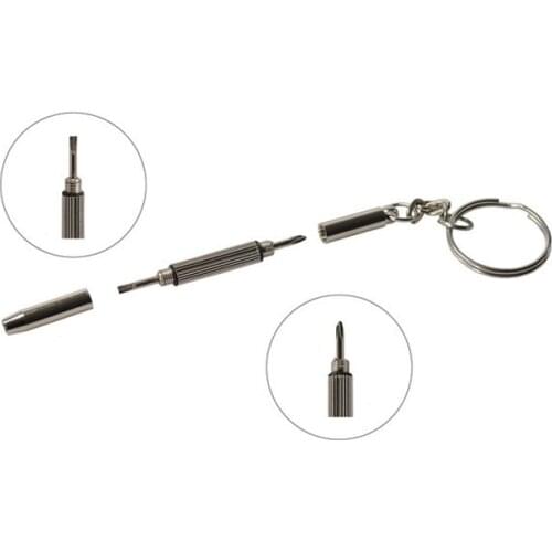 Portable 3 In 1 Multi-function Stainless Steel Eyeglass Screwdriver Sunglass Watch Repair Kit With Keychain Portable Hand Tool