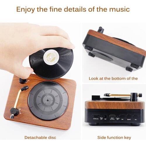Portable Music Retro Speaker Retro Gramophone Shaped Speaker Portable Wireless Bluetooth Sound Music Player For Xiaomi/IPhone