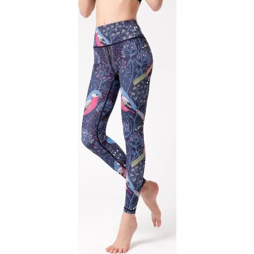 Printed yoga pants quick-drying fitness exercise leggings tight dance pants