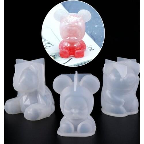 Silicone Mold Mirror 3D Molds DIY Jewelry Making Decoration Cake Fondant Epoxy Resin Crafts Pig Cute Bear Baby Necklace Pendant