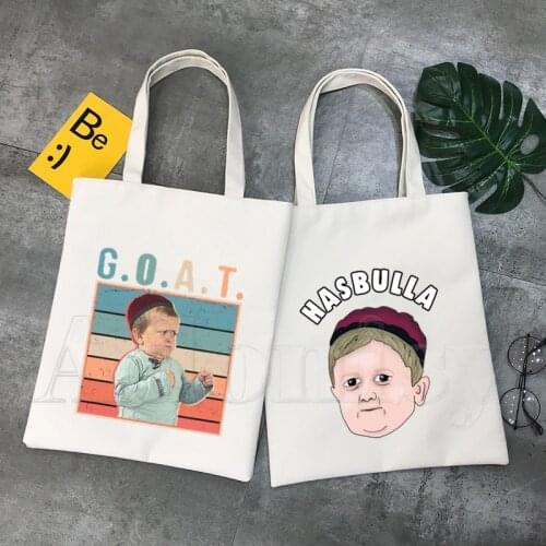 Hasbulla Shopping Bag Grocery Handbag Bolsas De Tela Tote Bolsa Shopping Bag Jute Tote Fabric Custom