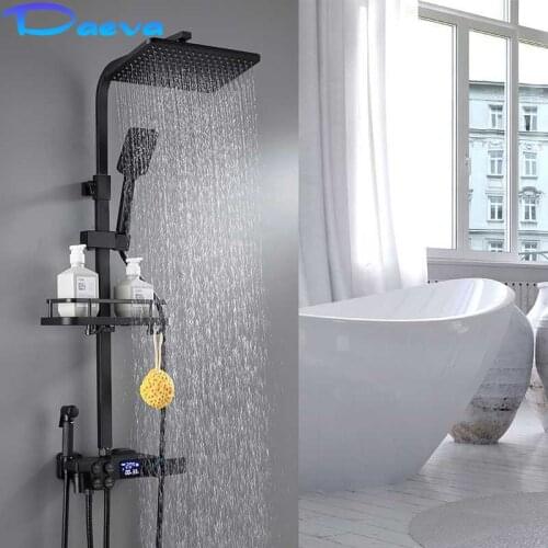 Display Thermostatic Shower Faucet Set Luxury Rainfall Shower Mixer Tap Bathtub Shower Mixer Tap 3-Way Shower Mixe