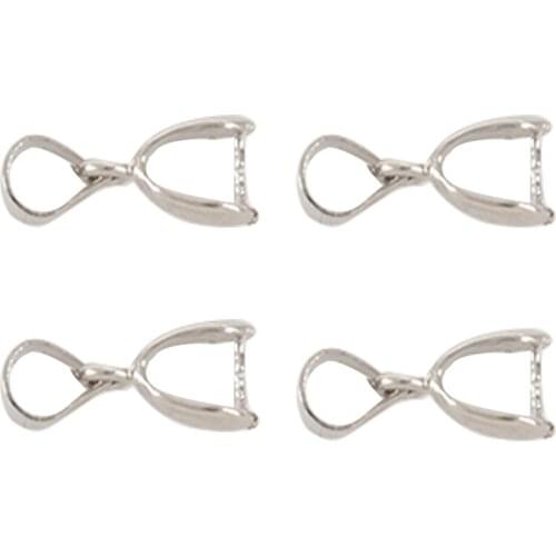 50 pcs Findings Bail Connector Bale Pinch Clasp Pendants(Silver)