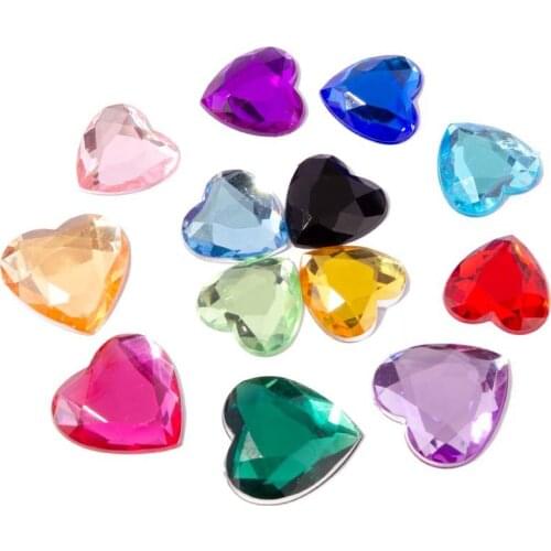 80PCS Acrylic Peach Heart Flat Drill 12mm DIY Handmade Mobile Phone Shoe Material Toy Decoration Sticker Diamond Accessories