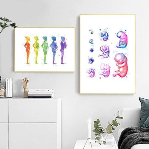 Pregnancy Fetus Development Abstract Art Diamonds Embroidery DIY Diamond painting 5D Full mosaic Obstetrician Office Decor EE883