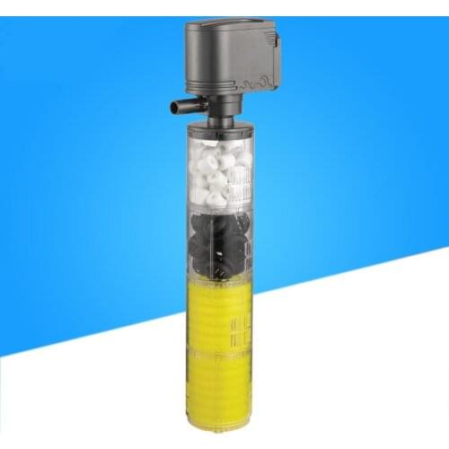 Fish Tank Quiet 3 Stages Aquarium Filter Submersible Internal Fish Tank Filter with Water Pump Power Filter for Fish Tank