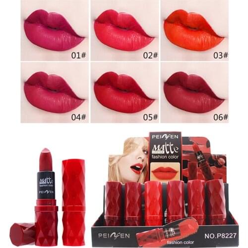Brand lipstick glamour matte silky matte lipstick is not easy to fade 6 color easy to paint long-lasting lipstick