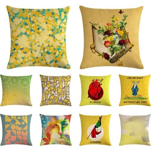 45x45cm red maple leaf cushion cover valley landscape picture holding pillow cover linen car chair sofa home decoration