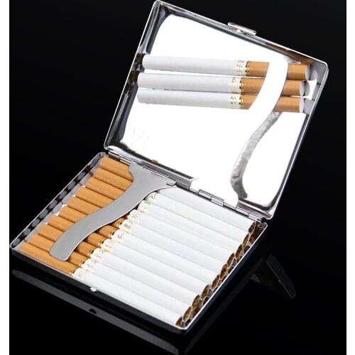 20 Sticks Cigars Cigarette Tobacoo Case Box Holder Fashion Metal Pocket Box Storage Container Gift for Men Smoking Accessories