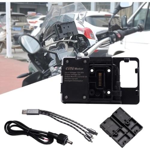 Motorcycle Mobile Phone Holder USB Charging Navigation Bracket Support For R1200GS F800GS ADV F700GS R1250GS CRF 1000L F850GS