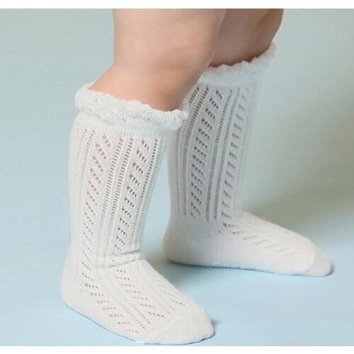 Children Summer Cotton Socks Girls Boys Trendy Candy Colors Thin Baby Kids Soft Mesh knee Long Socks Baby Socks Cotton 0 To 48 M