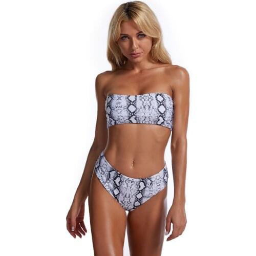 FNOCE 2021 new spring womens swimsuits fashion trends print sexy beachwear 2-pc suits bar with pad swimwear bikini