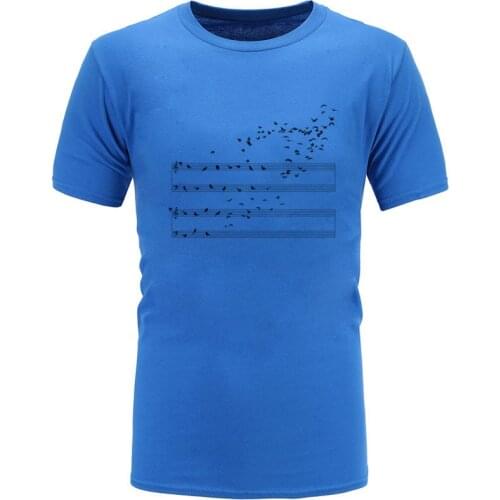 Music Note Staff Symphony T Shirt Beethoven Piano Birds O-Neck Top T-shirts Men Summer/Fall Tops & Tees Camiseta Free Shipping