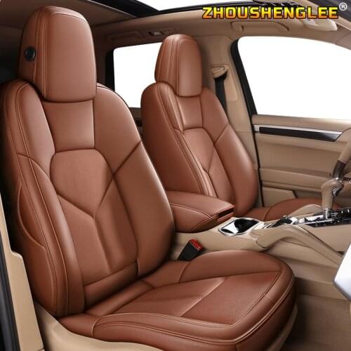 ZHOUSHENGLEE Custom Leather car seat cover For Cadillac SRX ESCALADE ATS SLS CTS XTS CT6 XT5 XT4 Automobiles Seat Covers car se