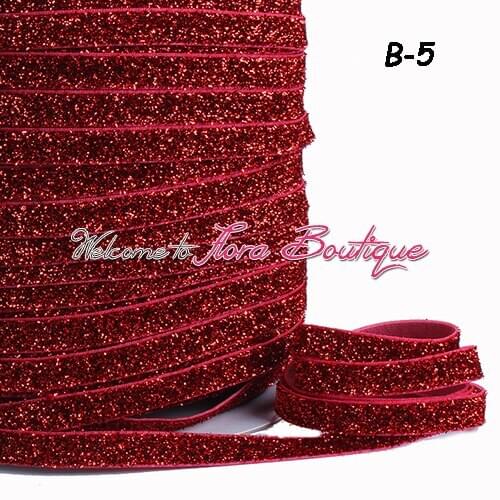 Red glitter elastic, 3/8" metallic elastic ribbon