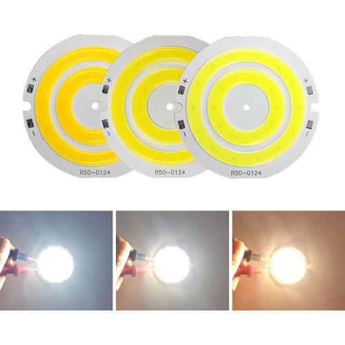 DC 3V 4V Round COB LED Bulb 3.7V Lamp for DIY Work Lights House Decor Lighting 50mm Diameter Circular COB Chip Cold White LED