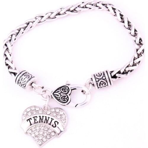 Best Selling Fashion rhodium plated studded with sparkling crystal TENNIS charm bracelet