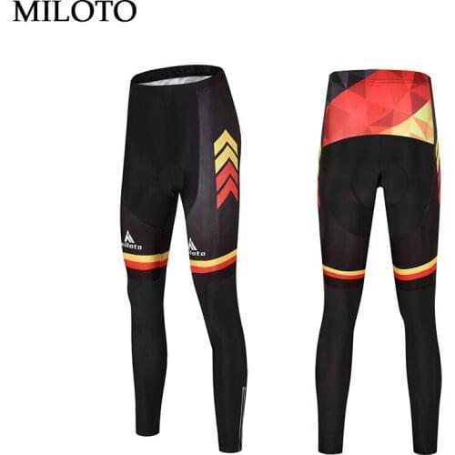 MILOTO Men Cycling Pants Long Pants Trousers Spring&Autumn Cycling Long padded Bike Bicycle Racing Bib Pants