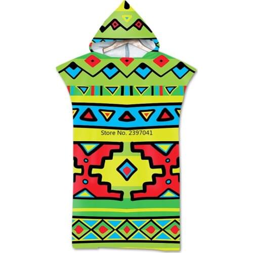 Adult Change Soft Robe Beach Cloak With Hood Microfiber Quick Drying Absorbent Swimming Printed Bath Towel Surf Poncho Beachwear